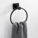 Black Towel Holder Ring | Round Wall Mounted Bathing Towel Rack Stainless Steel Kitchen Bathroom Accessories