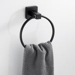 Black Towel Holder Ring | Round Wall Mounted Bathing Towel Rack Stainless Steel Kitchen Bathroom Accessories