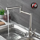 Stainless Steel Kitchen Faucet Lead-free Folding Mixer 360 Degree Swivel Single Handle Kitchen Sink Taps