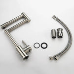 Stainless Steel Kitchen Faucet Lead-free Folding Mixer 360 Degree Swivel Single Handle Kitchen Sink Taps