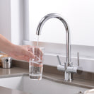 360 Degree Rotation Brass Drinking Filtered Water Kitchen Faucet Brass Single Hole Kitchen Faucet Dual Handle Kitchen Sink Tap
