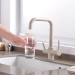 360 Degree Rotation Brass Drinking Filtered Water Kitchen Faucet Brass Single Hole Kitchen Faucet Dual Handle Kitchen Sink Tap