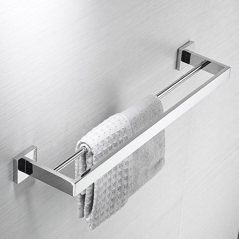 Stainless Steel Bathroom Hardware Set Mirror Chrome Polished Towel Rack Toilet Paper Holder Towel Bar Hook Bathroom Accessories - WELQUEEN