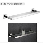 Stainless Steel Bathroom Hardware Set Mirror Chrome Polished Towel Rack Toilet Paper Holder Towel Bar Hook Bathroom Accessories