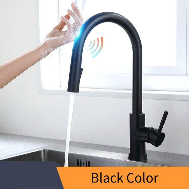 Smart Touch Kitchen Faucets Crane For Sensor Kitchen Water Tap Sink Mixer Rotate Touch Faucet Sensor Water Mixer - WELQUEEN HOME DECOR