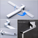 Wall Mount Rainfall Shower Faucet Set Chrome Bathroom Concealed Waterfall Shower System with Swivel tub Spout Mixer Tap