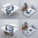 Wall Mount Rainfall Shower Faucet Set Chrome Bathroom Concealed Waterfall Shower System with Swivel tub Spout Mixer Tap