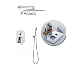 Wall Mount Rainfall Shower Faucet Set Chrome Bathroom Concealed Waterfall Shower System with Swivel tub Spout Mixer Tap