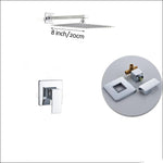 Wall Mount Rainfall Shower Faucet Set Chrome Bathroom Concealed Waterfall Shower System with Swivel tub Spout Mixer Tap
