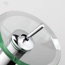 Brass Circle Waterfall Glass Bathroom Basin Mixer Tap Waterfall Faucet Sink Vessel Chrome Polished Finish