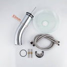 Brass Circle Waterfall Glass Bathroom Basin Mixer Tap Waterfall Faucet Sink Vessel Chrome Polished Finish
