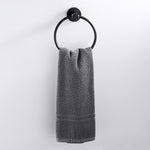Black Towel Holder Ring | Round Wall Mounted Bathing Towel Rack Stainless Steel Kitchen Bathroom Accessories