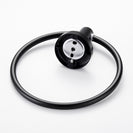 Black Towel Holder Ring | Round Wall Mounted Bathing Towel Rack Stainless Steel Kitchen Bathroom Accessories