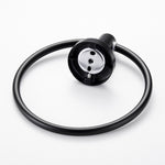 Black Towel Holder Ring | Round Wall Mounted Bathing Towel Rack Stainless Steel Kitchen Bathroom Accessories