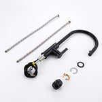 New Arrival Kitchen Faucet Swivel With Invisible Pull Out Nozzle Sprayer Gooseneck Pull Down Mixer Sink Tap in Matt Black