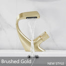 Matte Black Curved Basin Faucet Chrome Waterfall Modern Washbasin Crane Multi-Colored Bathroom torneira Cold Hot Water Mixer Tap
