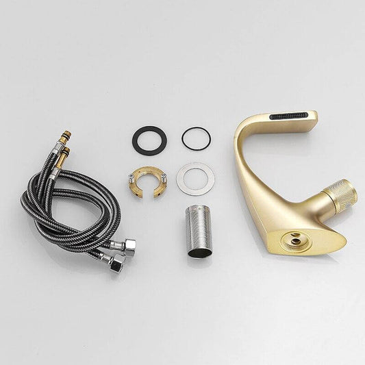 Matte Black Curved Basin Faucet Chrome Waterfall Modern Washbasin Crane Multi-Colored Bathroom torneira Cold Hot Water Mixer Tap - WELQUEEN