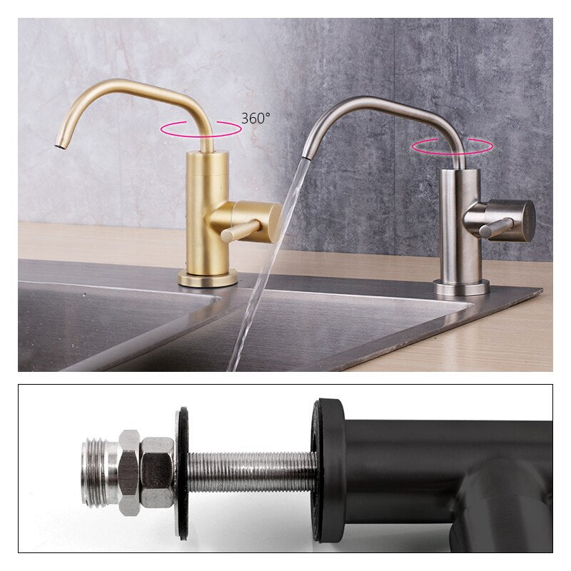 Stainless Steel Kitchen Direct Drinking Water Filter Tap Reverse Osmosis Water Filter Sink Faucet Single Handle Water Purifier - WELQUEEN