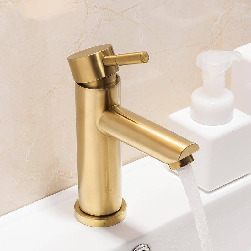 Basin Faucets Brushed Gold Bathroom Faucet Mixer Stainless Steel Waterfall Faucet Bathroom Faucet Basin Mixer - WELQUEEN