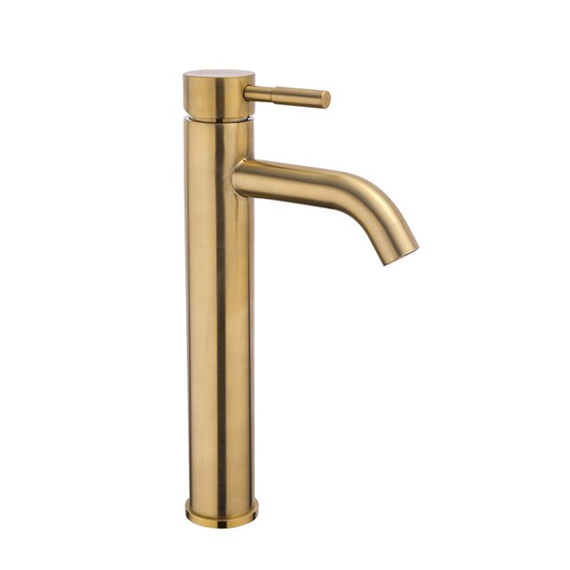 Basin Faucets Brushed Gold Bathroom Faucet Mixer Stainless Steel Waterfall Faucet Bathroom Faucet Basin Mixer - WELQUEEN