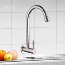 Kitchen Faucet Mixers Sink Tap Wall Mounted Single Cold Water Flexible 304 Stainless Steel Kitchen Tap Accessories