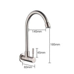 Kitchen Faucet Mixers Sink Tap Wall Mounted Single Cold Water Flexible 304 Stainless Steel Kitchen Tap Accessories