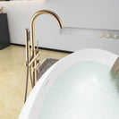 Brushed Gold Floor Stand Bathtub Faucet Black | Bathroom Freestanding Bathtub Faucet