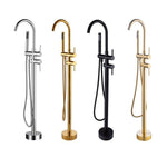 Brushed Gold Floor Stand Bathtub Faucet Black | Bathroom Freestanding Bathtub Faucet