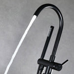 Brushed Gold Floor Stand Bathtub Faucet Black | Bathroom Freestanding Bathtub Faucet