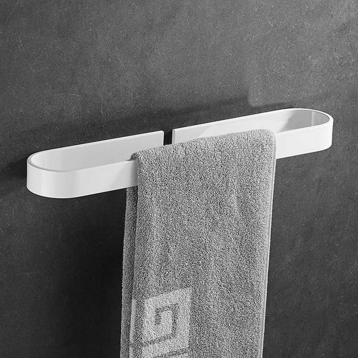 30/50/20CM Black/White Towel Rack Single Rod Bathroom Pendant Towel Bar Towel Hanger Bathroom Storage Accessories - WELQUEEN