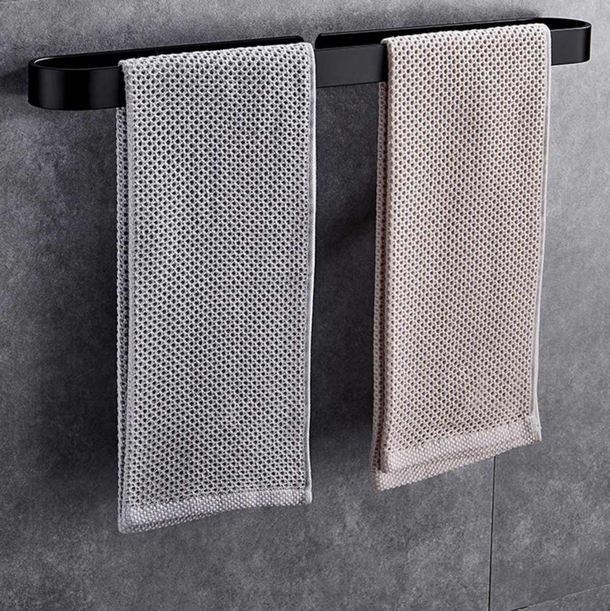 30/50/20CM Black/White Towel Rack Single Rod Bathroom Pendant Towel Bar Towel Hanger Bathroom Storage Accessories - WELQUEEN