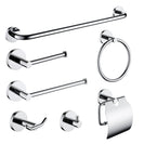 SUS304 Stainless Steel Bathroom Hardware Set Toilet Paper Holder Robe Hook Towel Bar Ring