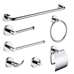 SUS304 Stainless Steel Bathroom Hardware Set Toilet Paper Holder Robe Hook Towel Bar Ring