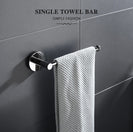 SUS304 Stainless Steel Bathroom Hardware Set Toilet Paper Holder Robe Hook Towel Bar Ring