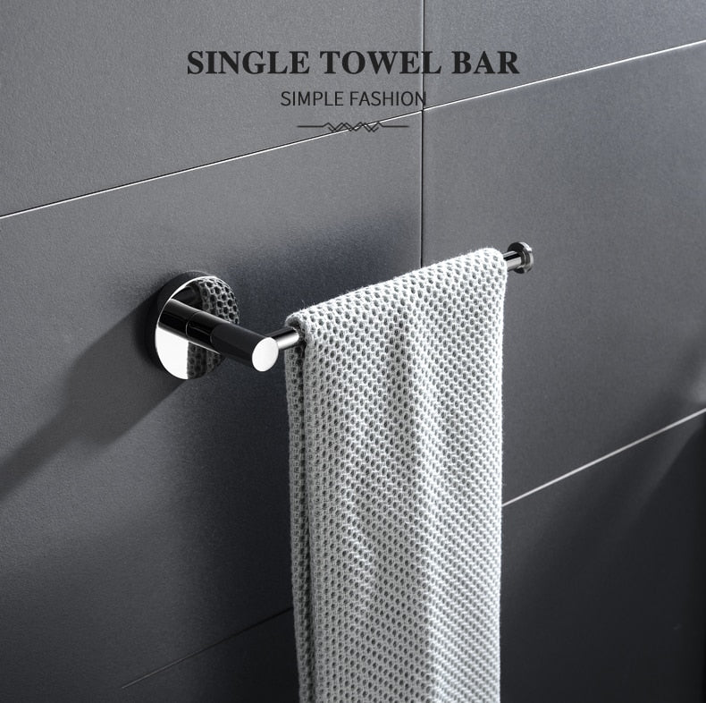 Mirror Chrome Bathroom Hardware 304 Stainless Steel Towel Rack Toilet Paper  Holder Soap Holder Towel Bar Toilet Accessories