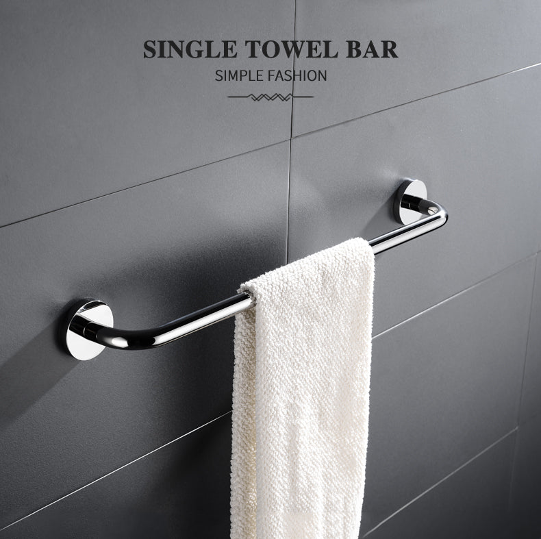 New SUS304 Stainless Steel Bathroom Hardware Set | Chrome Polished Paper Holder Robe Hook Towel Bar Ring Bathroom Accessories - WELQUEEN