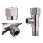 Stainless Steel Angle Valve G1/2 Thread Triangle Valve Hot and Cold Water Valve Bathroom Connector for Toilet Basin Water Heater