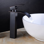 Bathroom Basin Faucet Deck Mount Waterfall Bathroom Faucet Vanity Vessel Sinks Mixer Tap Single Handle Cold And Hot Water Tap