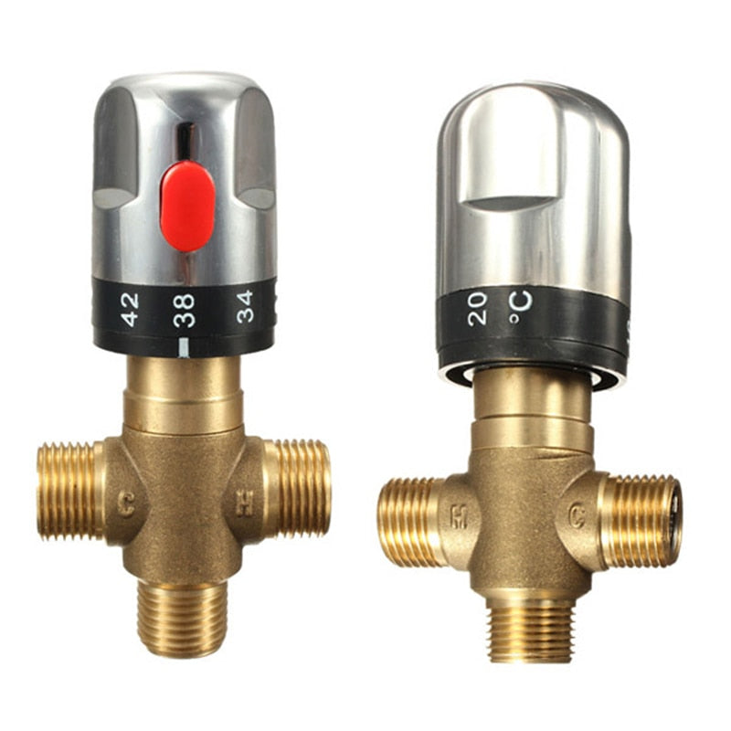 NEW 1PC Brass Pipe Thermostat Faucet Thermostatic Mixing Valve Bathroom Water Temperature Control Faucet Cartridges - WELQUEEN