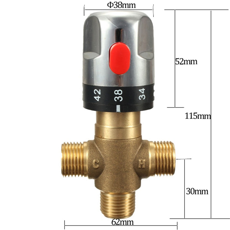 NEW 1PC Brass Pipe Thermostat Faucet Thermostatic Mixing Valve Bathroom Water Temperature Control Faucet Cartridges - WELQUEEN