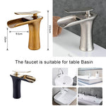 Waterfall Bathroom Basin Sink Faucets Hot Cold Tap Deck Mounted Water Mixer Crane Antique Bronze Chrome Finished