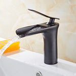 Waterfall Bathroom Basin Sink Faucets Hot Cold Tap Deck Mounted Water Mixer Crane Antique Bronze Chrome Finished