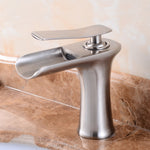 Waterfall Bathroom Basin Sink Faucets Hot Cold Tap Deck Mounted Water Mixer Crane Antique Bronze Chrome Finished