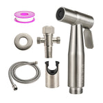Handheld Toilet Bidet Faucet Sprayer Stainless Steel Bathroom Hand Bidet Spraye Set Toilet Self Cleaning Shower Head No Punch