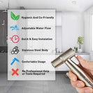 Handheld Toilet Bidet Faucet Sprayer Stainless Steel Bathroom Hand Bidet Spraye Set Toilet Self Cleaning Shower Head No Punch