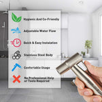 Handheld Toilet Bidet Faucet Sprayer Stainless Steel Bathroom Hand Bidet Spraye Set Toilet Self Cleaning Shower Head No Punch