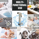Handheld Toilet Bidet Faucet Sprayer Stainless Steel Bathroom Hand Bidet Spraye Set Toilet Self Cleaning Shower Head No Punch