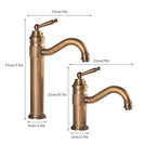 Antique Copper Bathroom Basin Faucet Europe Classic Style Cold And Hot Water Mixer Tap Sink Faucet Deck Mounted Single Handle