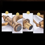 Antique Copper Bathroom Basin Faucet Europe Classic Style Cold And Hot Water Mixer Tap Sink Faucet Deck Mounted Single Handle