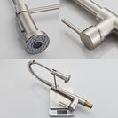 Deck Mounted Flexible Kitchen Faucets Pull Out Mixer Tap Black Hot Cold Kitchen Faucet Spring Style with Spray Mixers Taps